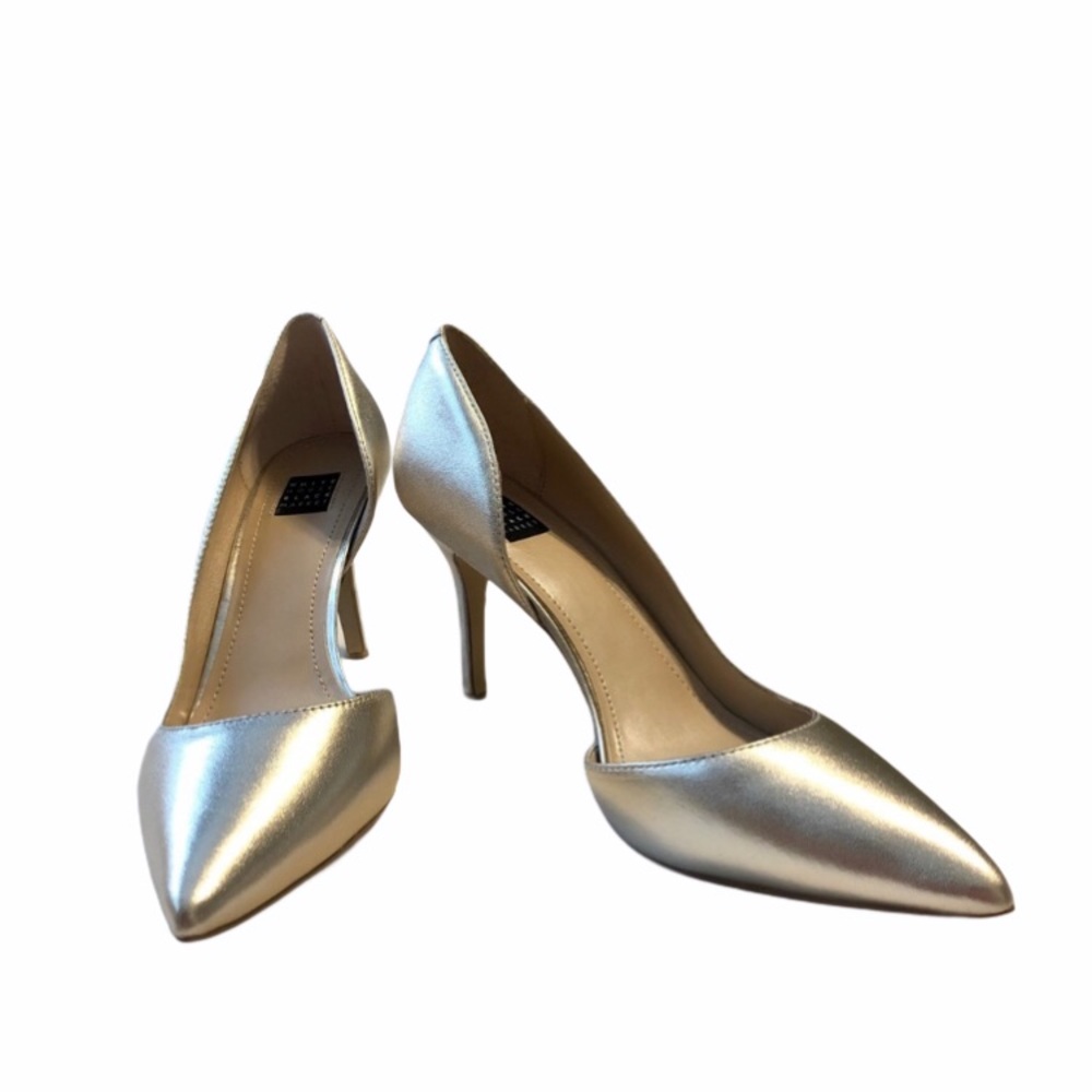 White House black market gold heels !